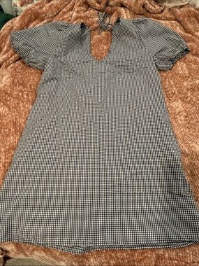 Black & White Gingham Tie-Back Dress